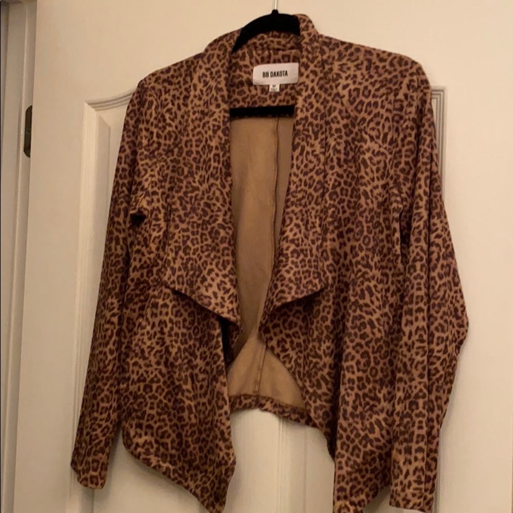 BB Dakota Faux Suede Leopard Jacket